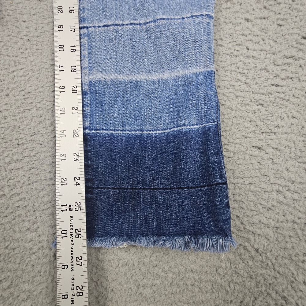 Vince Camuto Jeans Women 28/6 Blue Ombre Dip Dye Frayed Hem Straight Leg - Picture 6 of 8